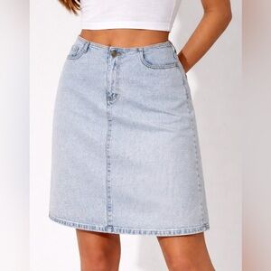 Calvin Klein | Vintage Y2K Bleached Indigo Denim Skirt Size 10